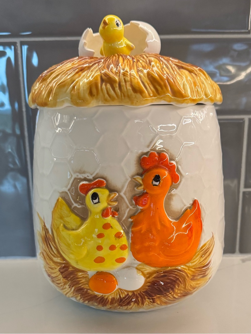 Vintage “Chicken Little” Sears Roebuck Ceramic Large Canister